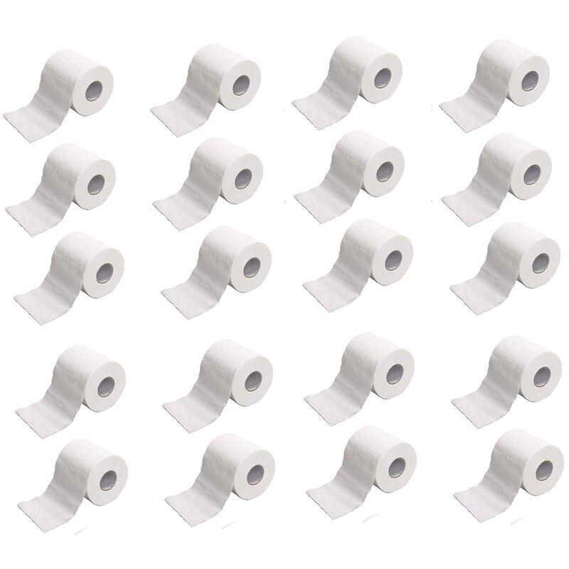 20 rolos de papel higiénico branco macio, papel dos rolos da família, 4-camadas de tecido higiénico, toalha de papel suave do tecido do banho