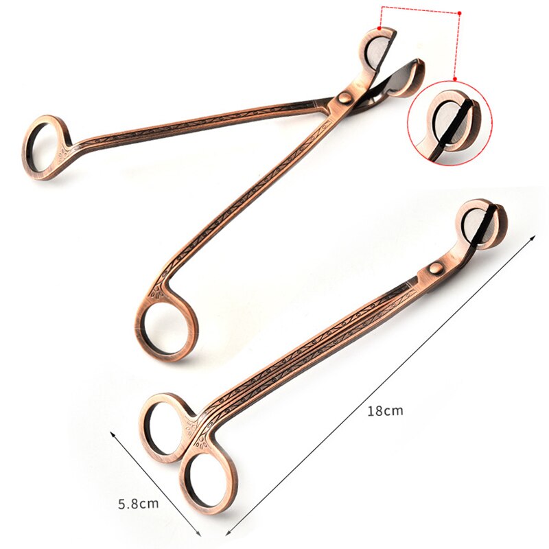 18cm Round head Candle Wick Trimmer Black Silver Gold Stainless Steel Candle scissors trim wick Cutter Snuffer Tool Hook Clipper