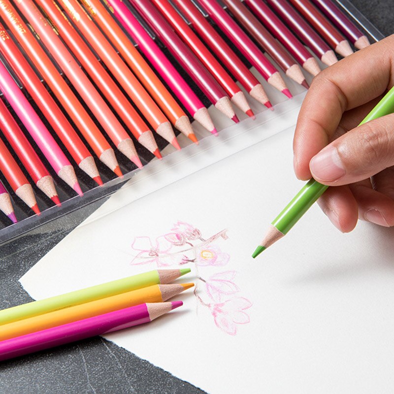 Kit de lápis de aquarela profissional para desenhos, lápis de cor 48/72/120/150/180, para pintura e desenho de crianças, material de arte