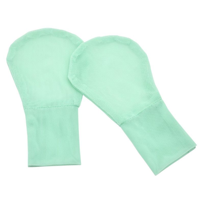 Neugeborenen Anti Kratzer Handschuhe Sommer Atmungsaktive Gittergewebe Baby Handschuhe freundlicher Schutz Gesicht Handschuhe Fäustlinge: Grün
