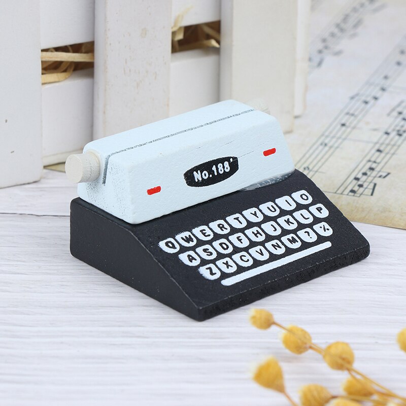 2 stks Memo Pad Clip Retro Houten Typemachine Kaarthouder Mini
