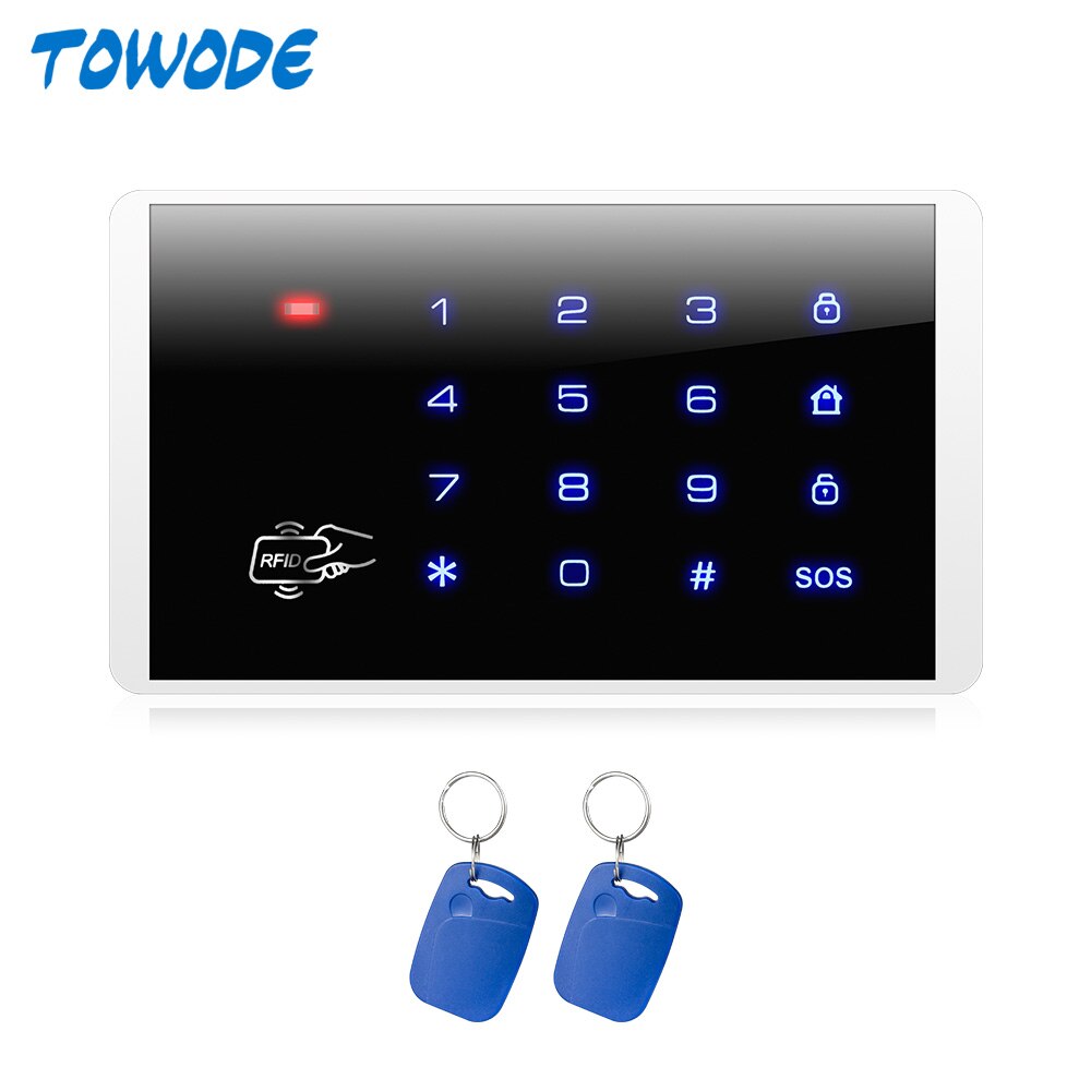 TOWODE K16 Wireless Keypad RFID Disarm Alarm System Touch Screen Keyboard For W18 G18 K52 W20 W2 Home Security Alarm System