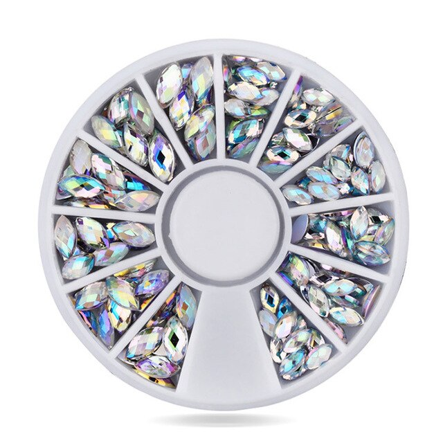 30 mønstre negle rhinestones sten ab farve rhinestone perler manicure til negle kunst dekorationer krystaller tilbehør: C