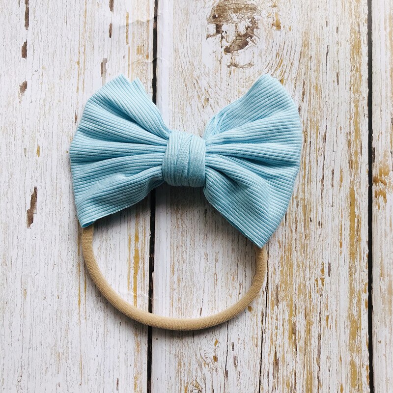 Xcqgh Mode Pasgeboren Hoofdband Peuter Baby Meisje Streep Haarband Effen Kleur Nylon Elastische: Blauw