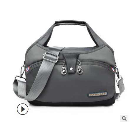 casual large capacity Oxford cloth portable single shoulder women's messenger bag female bag waterproof handbag: Light gray