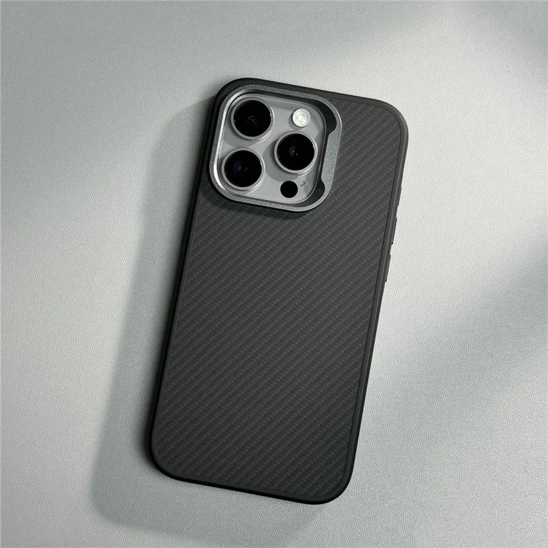 Luxury Carbon Fiber Texture Simple Phone Case For IPhone 12 13 14 15 16 Pro Max Soft Rubber Frame Cover For IPhone 16 15 ProMax: ABS / black