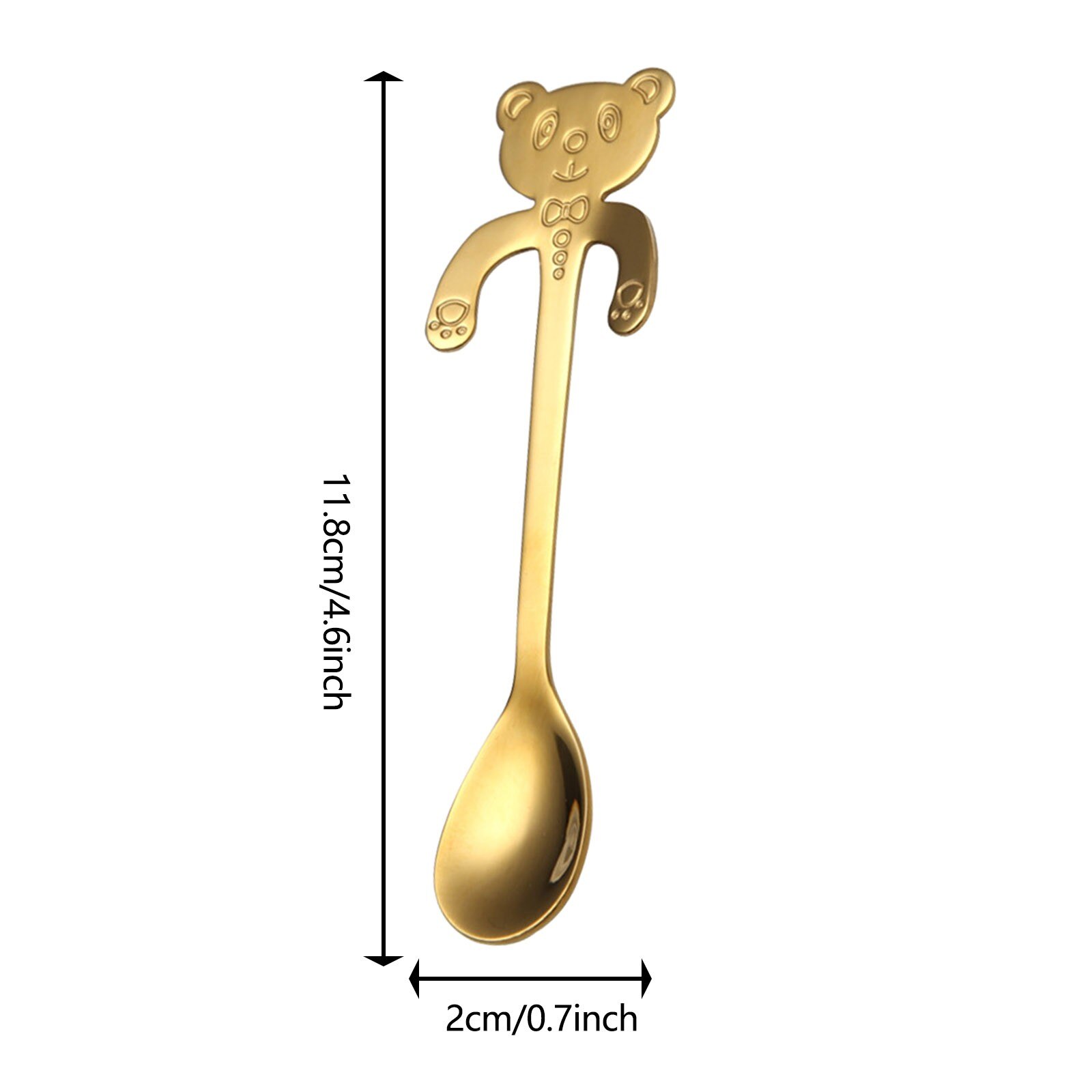 Cuillère à café en acier inoxydable, joli ours câlin cuillère à café pour Dessert collation crème glacée Mini cuillères vaisselle outils de cuisine