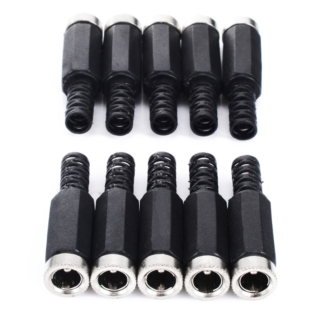 10pcs DC Power Plug 2.1mm x 5.5mm Mannelijke/Vrouwelijke Jack Socket Adapter Connectors Set