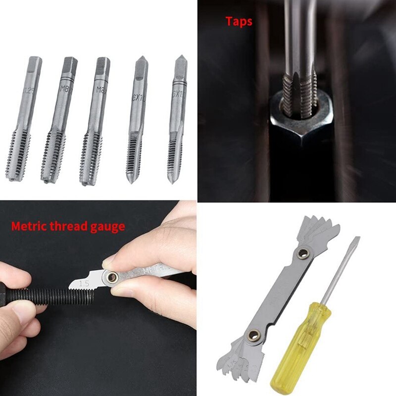 32Pc M3-M12 Metrische Tap En Sterven Set Handmatige Tikken Tool Draad Tap Die Wrench