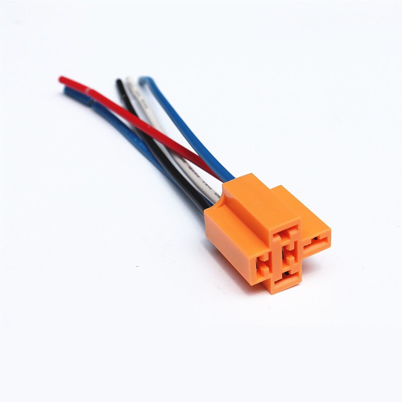 Pre Wired 5 Pin Relay Mounting Base Socket Holder 5 Pin Wires Cable Relay Socket Harness Connector DC 12V Pre Wired 5 Pin Relay