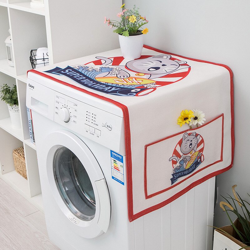 Home Cleaning Carton Dust Covers Washing Machine Covers Refrigerator Dust With Pocket Cotton Dust Cover: E