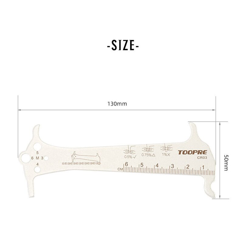 MTB Bike Chain Measuring Ruler Mountain Bike Chain Wear Measuring Tool Measuring Bicycle Caliper Repair Tools Cycling Accessory