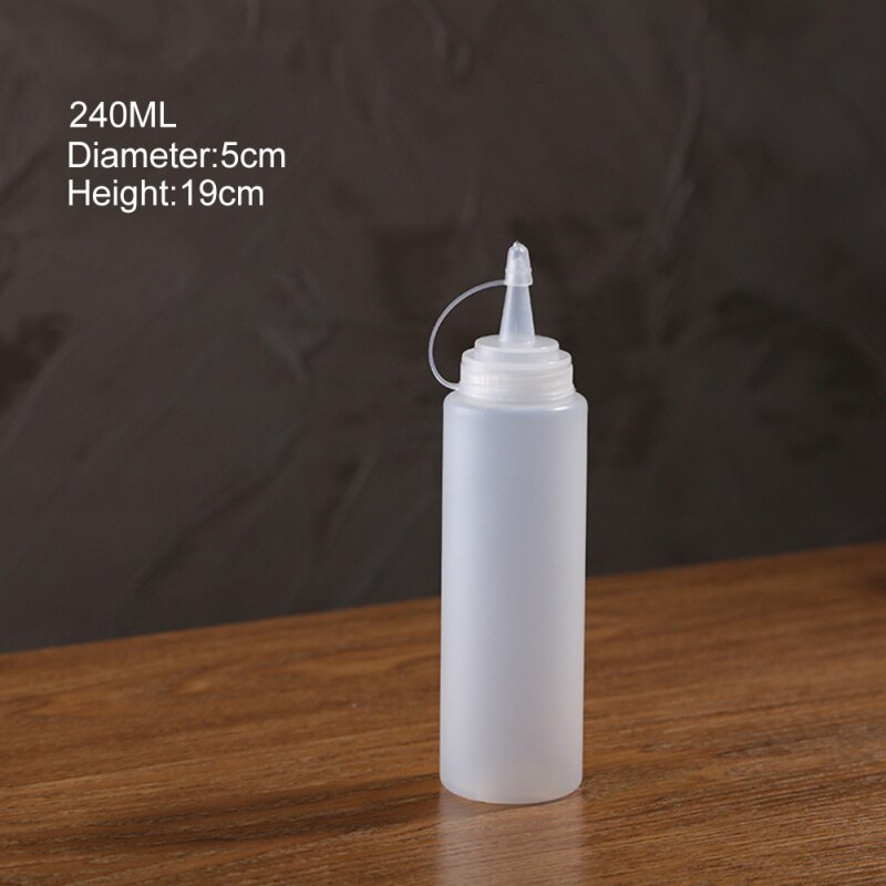 Squeeze Squirt Kruiderij Flessen met Twist Op Cap Deksels Ketchup Mosterd Mayo Sauzen Olijfolie Flessen Keuken Gadget: WS
