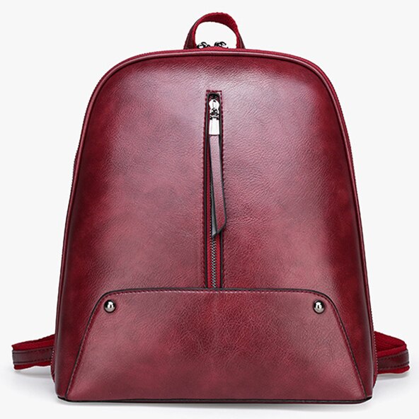 Qinranguio Lederen Rugzak Vrouwen Pu Leer Vrouwen Rugzak Schooltassen Voor Tienermeisjes Rugzak Vrouwelijke: Bourgondië