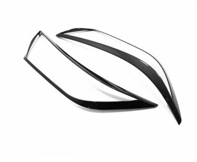 Bil eksteriør front lykt lys deksel trim for toyota rav 4 abs krom trim: Karbonfiber