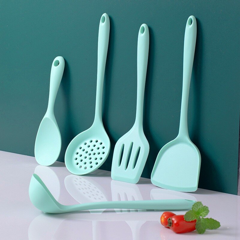 Cuchara y cuchara resistentes al calor, colador de giro, utensilios de cocina rosas, utensilios de silicona, 1 pieza aptos para lavavajillas, producto