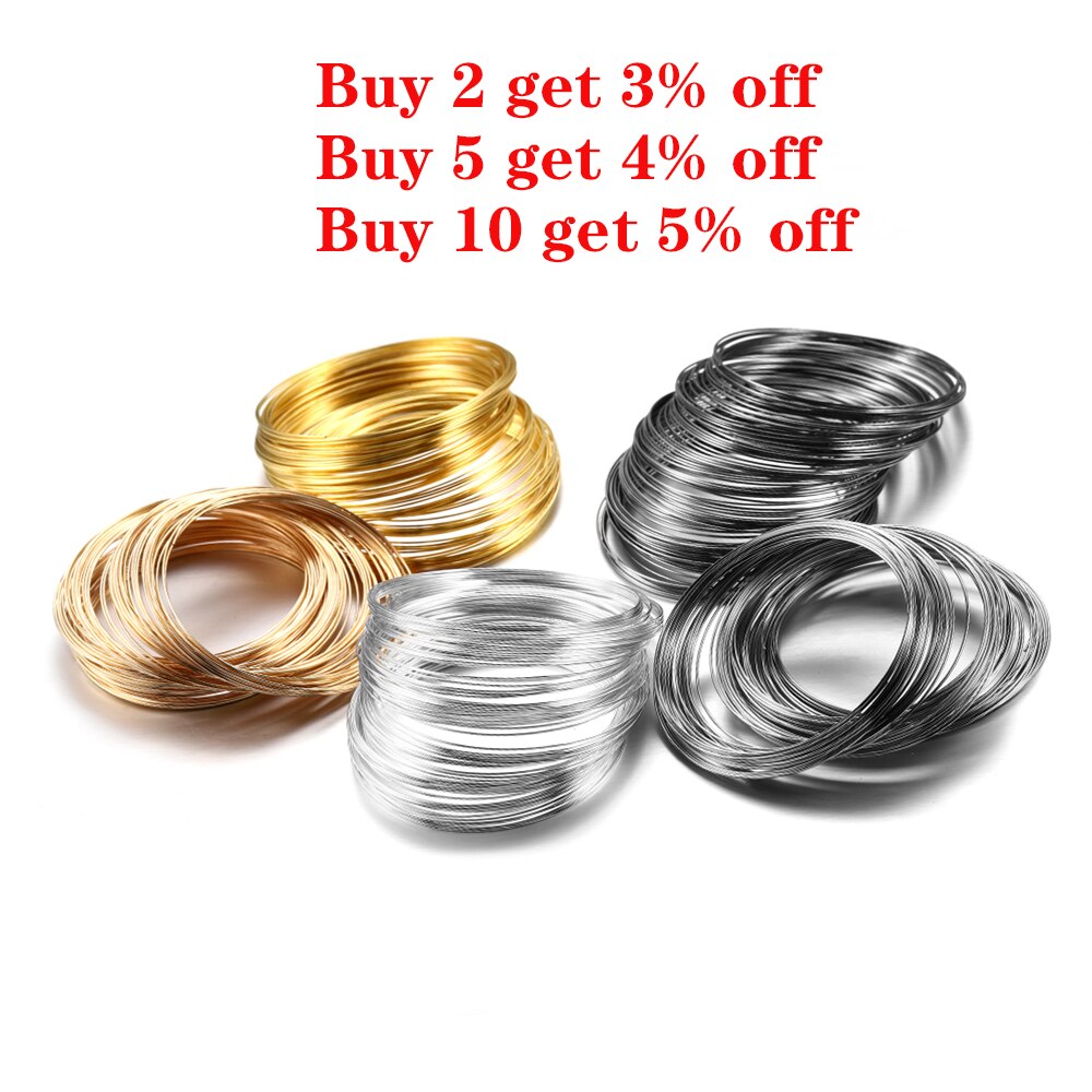 100 Loops/Lot 0.6Mm Geheugen Draad Koord Staal Kralen Draad Handmake Armbanden Oorbellen Koord Voor Diy Sieraden Maken accessoires