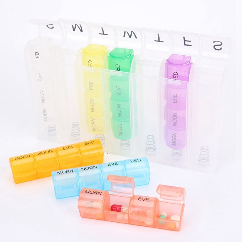 Organizer AM NOON PM 7 DAY Weekly Tablet Pill Box Holder Medicine Dispenser Organizer Case