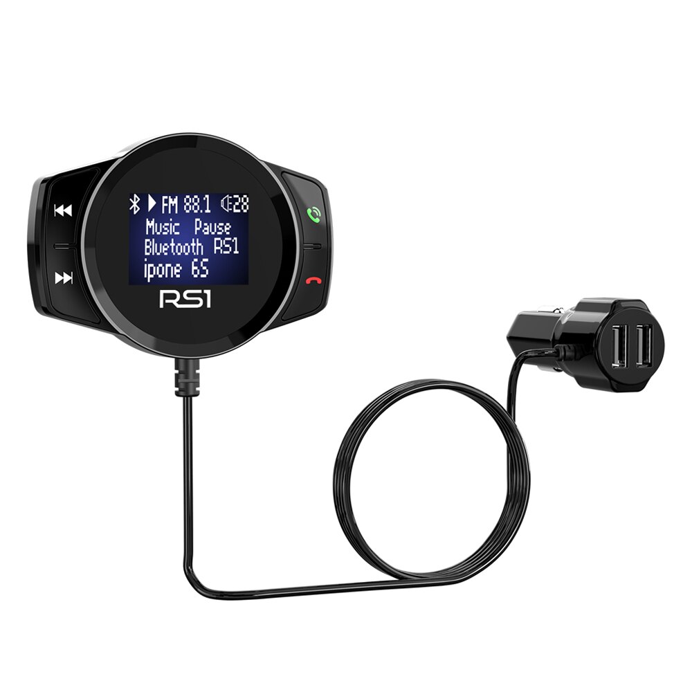 Powstro draadloze  mp3- speler met snelladende usb-lader, dubbele radiomodulator, 3 afspeelmodi met fm, handsfree bluetooth-autoradio