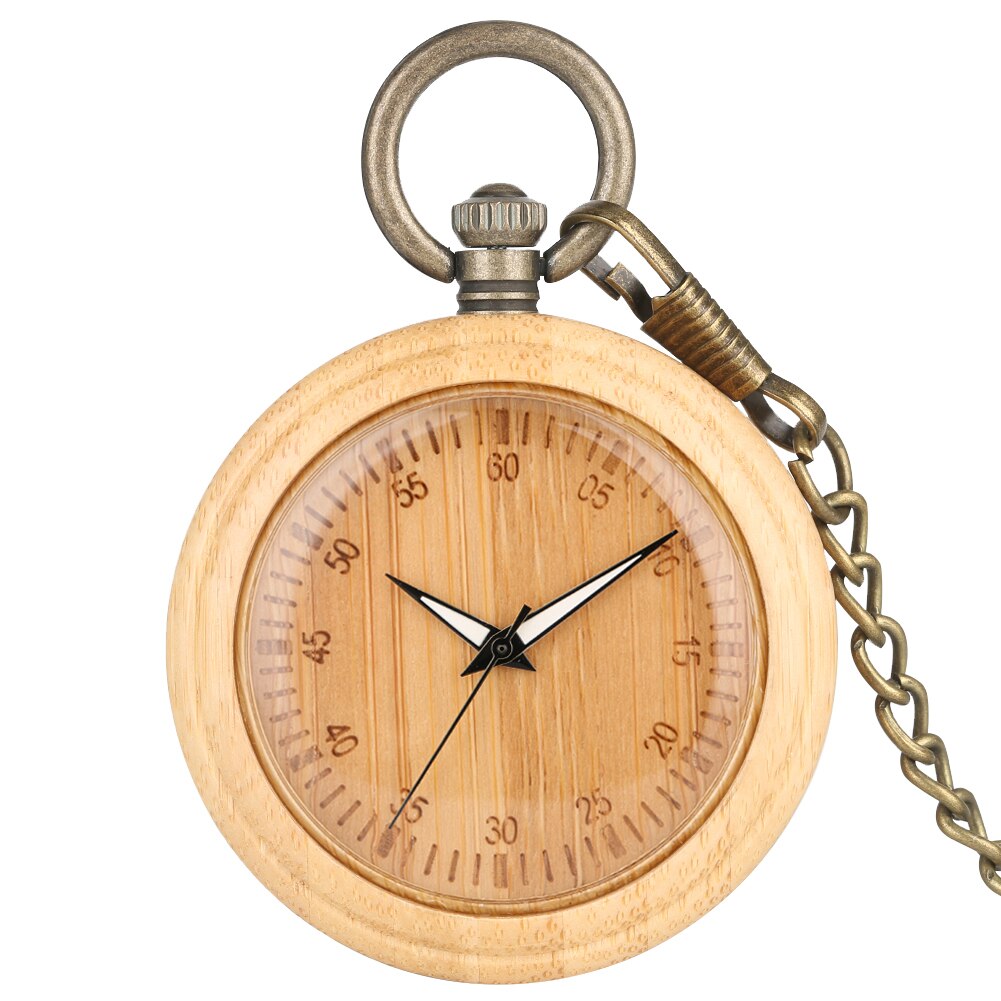 Quartz Pocket Watches Lightweight Pattern Full Wooden Pocket Watch Round Dial Necklace Chain Pendant Clock: 3
