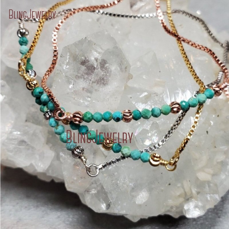BM33765 December Geboortesteen Turkoois Armband Voor Vrouwen Mindfulness Bolo Armband