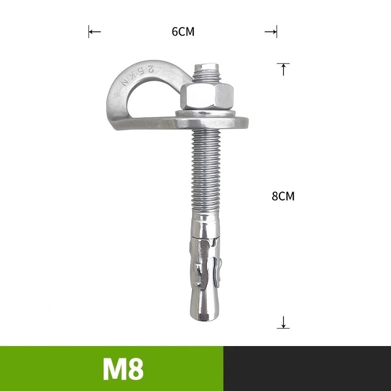 Point d'ancrage d'escalade, écrou en Piton, boulon d'ancrage, plaque de suspension, clou d'expansion, acier inoxydable 304, gréement d'assurage de spéléologie M8 M10 M12: Rouge