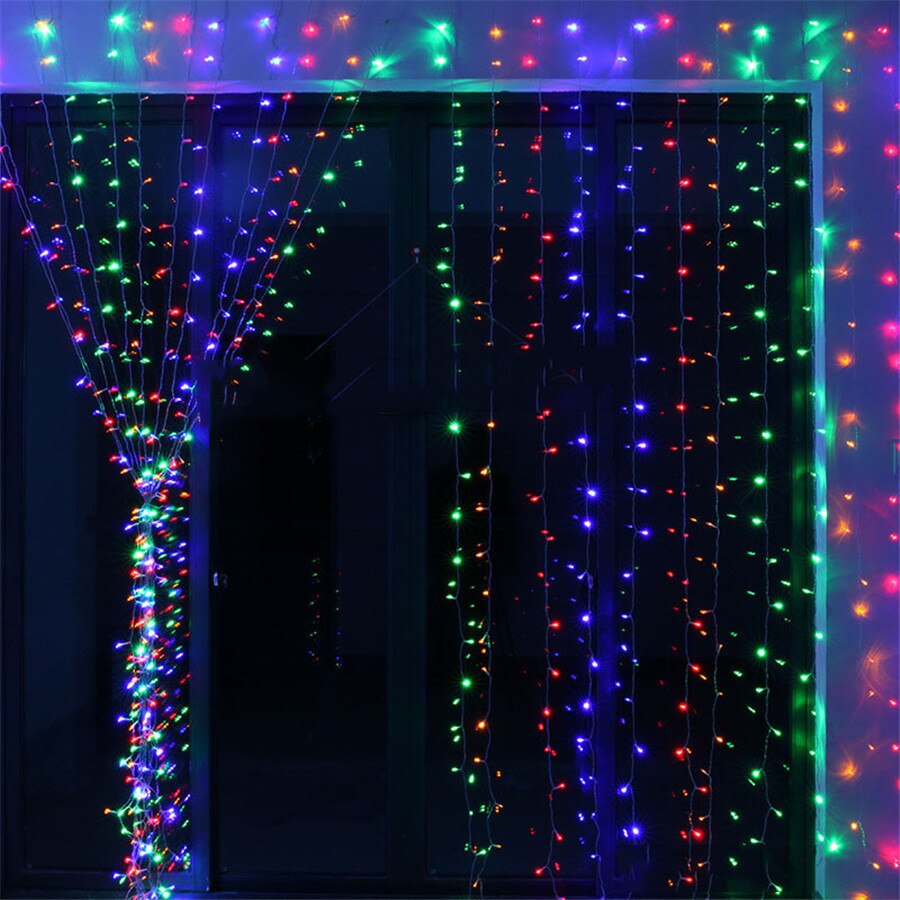 Thrisdar 2 x 3m 3 x 3m utendørs solcelle led istaplys 8 moduser hage terrasse gjerder jule solcellevindu gardin led lysstreng
