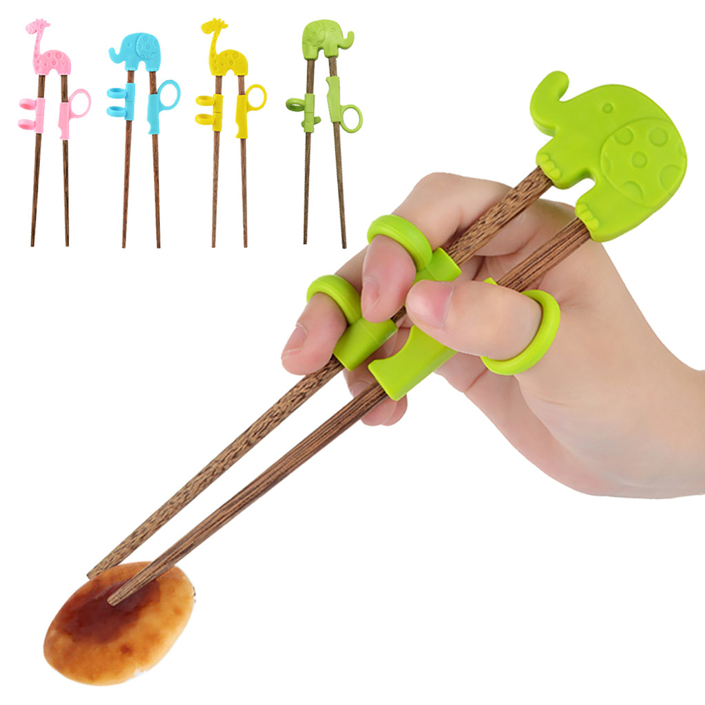 Palillos de entrenamiento y aprendizaje multicolor para niños, , 1 par, palillo chino