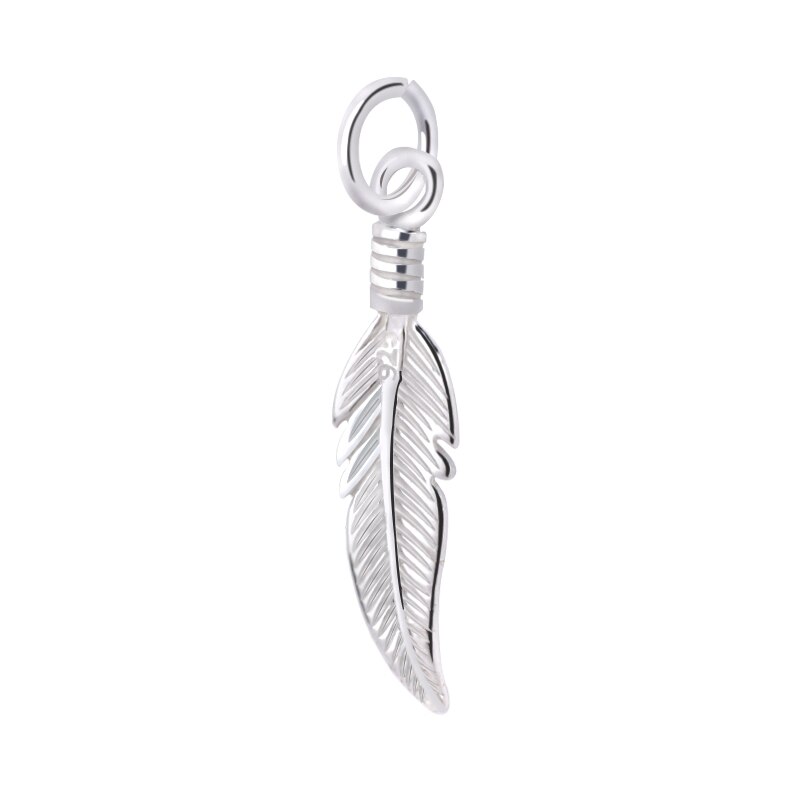 Vintage 925 sterling silver Charms fantasy feather Pendant & Necklaces Women Sterling-Silver-Jewelry: 2