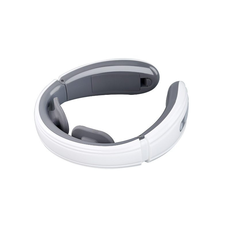 Intelligent Cervical Spine Massage Instrument Pulse Compress Kneading Neck Multifunctional Physiotherapy Instrument: Charge white