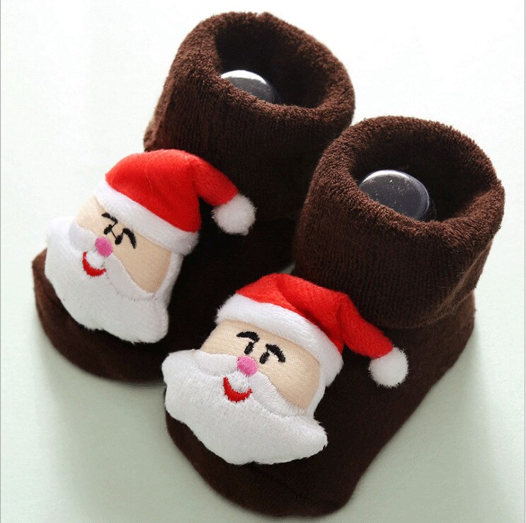 Goocheer 0-18Months Peuter Baby Meisje Jongen Kerst Mode Winter Anti-Slip Sokken Slipper Schoenen Laarzen Eerste Wandelaars: 1 / 18m