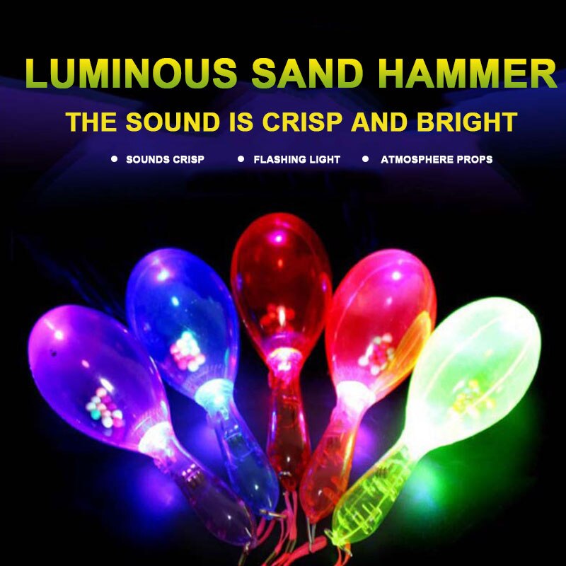Blinkende Tamburin Licht Sand Hammer transparent KTV Festival Feier Licht-hoch Kunststoff Weihnachten Liefert Weihnachten Spiel