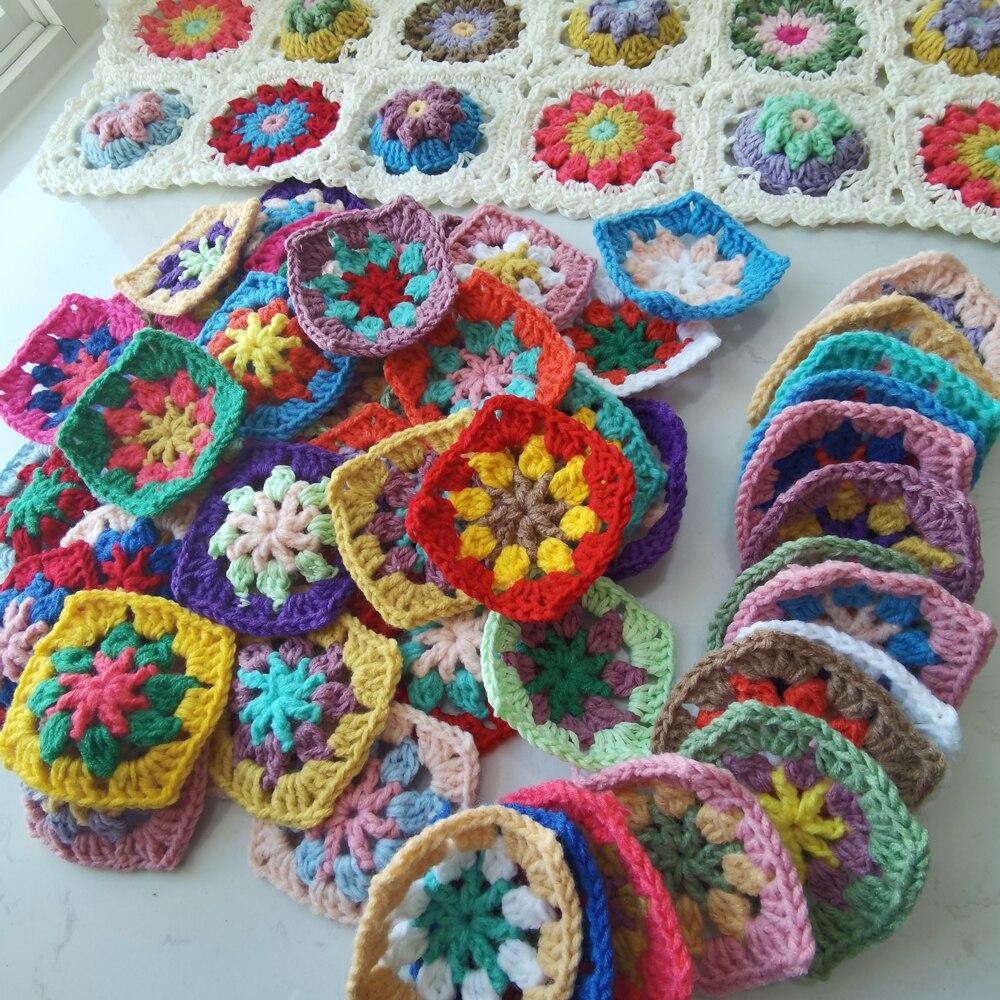Two girls 50pcs/lot Handmade Original 7.5cm Trade Hand Crochet Coaster Handmade Cup Mat Photo Props Placemat Decorative Mat