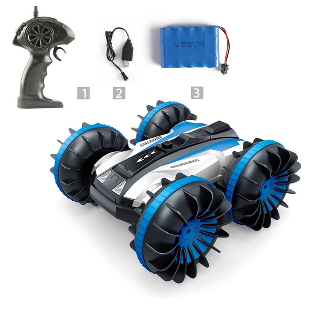 2.4GHz 4WD 1:18 Double-sided Prodezza Regalo di 360 Gradi Gira Anfibio Barca RC Auto Rotativo Impermeabile Giocattolo Per Bambini di compleanno Off Road