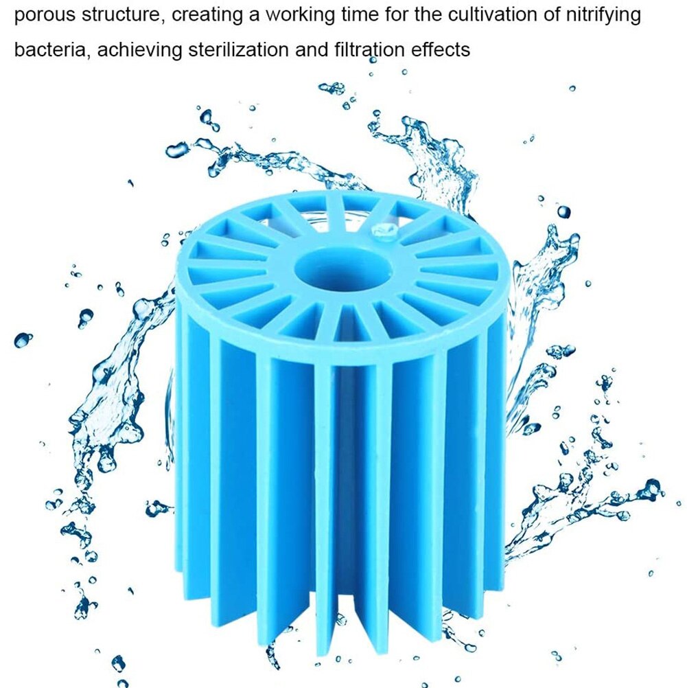 100 szt. Akwarium kule Bio filtr wydajna filtracja biologiczna robić mokrych suchych stawów rybnych Koi niebieski Dropshipping