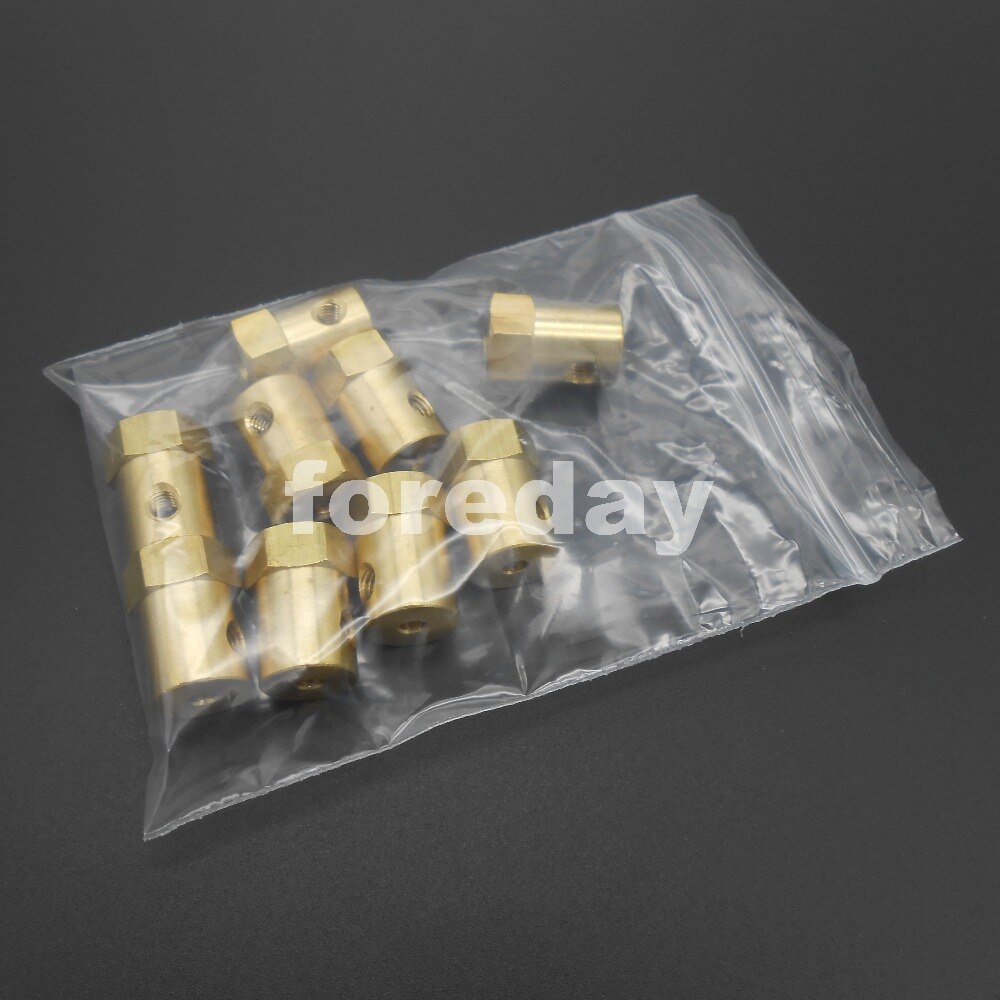 3PCS M3 3MM BRASS Material Wheel Shaft Motor Hexagonal hexagon HEX Total length 18mm Coupling Coupler +3 Spanner *FD249X3