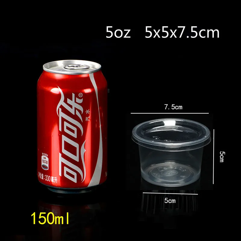 Vasos desechables de plástico para pudín, recipientes pequeños de plástico con tapa, para postre, boda, de cumpleaños, 1/2/3/4/5/6/8/10oz, 100 piezas: Verde claro