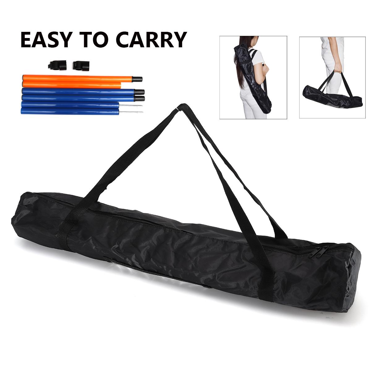 Portable Pet Dogs Agility Jump Training Pole Set Outdoor Game Adjustable Exercise Dog Sports Equipment Agile Barrier Bar Bag