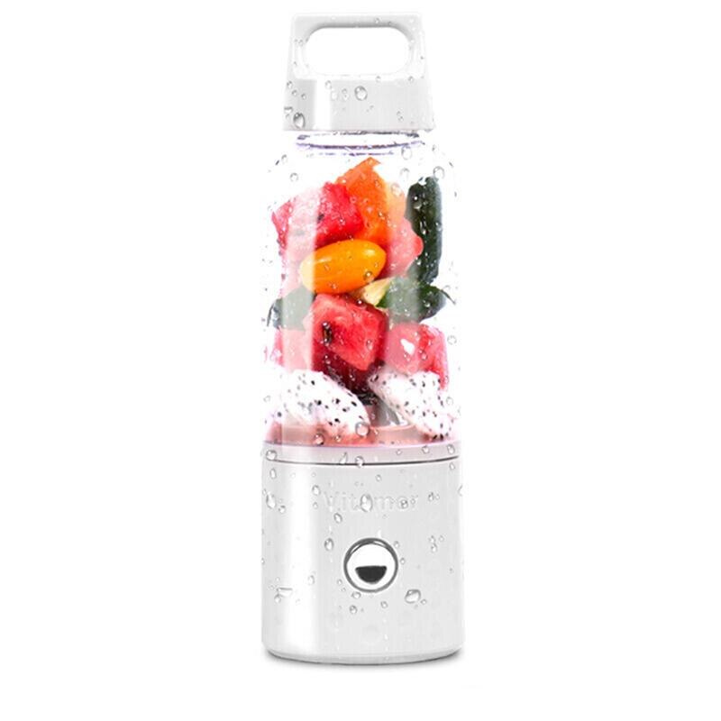 500ml usb eletric frukt juicer maskin mini reise liten fruktpresse oppladbar maker blender avtrekker kopp: Hvit