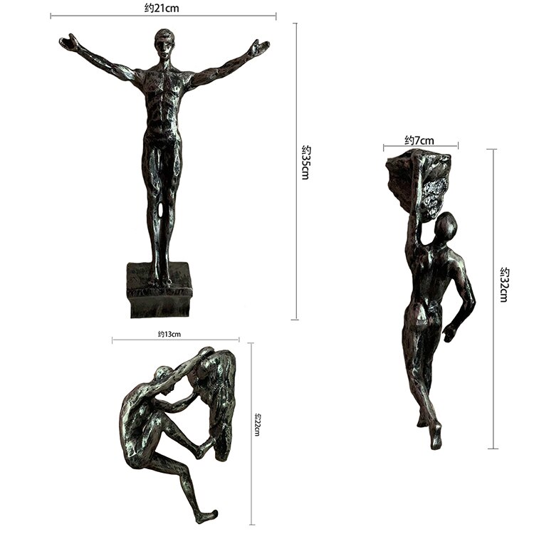 Figuras Retro de escalada en roca, escultura de resina artesanal, decoraciones de pared, colgante, estatua de pared de salón, deportista decorativo