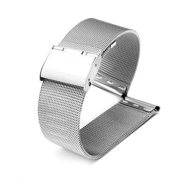 Milanese Horlogeband 12Mm 14Mm 16Mm 18Mm 20Mm 22Mm 24Mm Universele Rvs Metalen horloge Band Strap Armband Zwart Rose Goud: Zilver / 12mm
