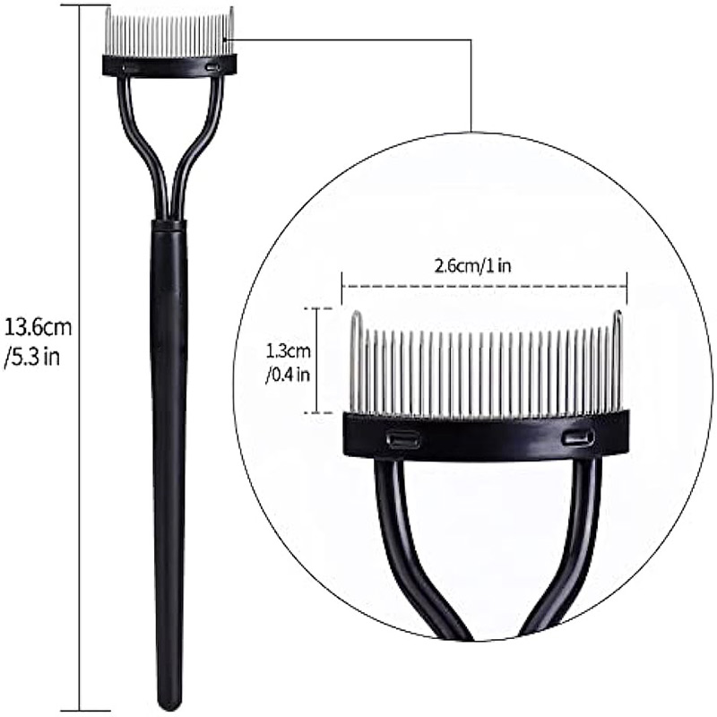 Eyelash Comb Eyelash Separator Tool Eyelash Brush Separator with Comb Cover Eyelash Comb for Eyelash Makeup Brush
