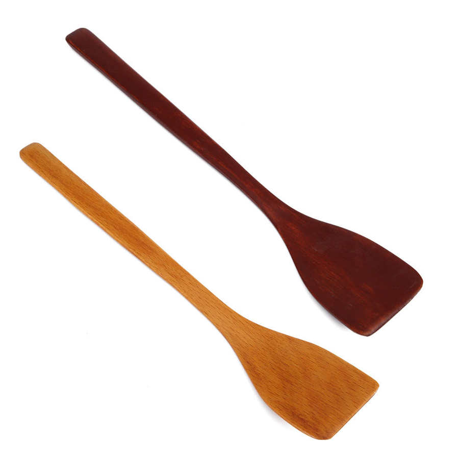 Espátula de madera con mango antiadherente, espátula de madera, utensilios de cocina de madera, volteador, pala para fritos, para Chef, cocinero doméstico, etc.