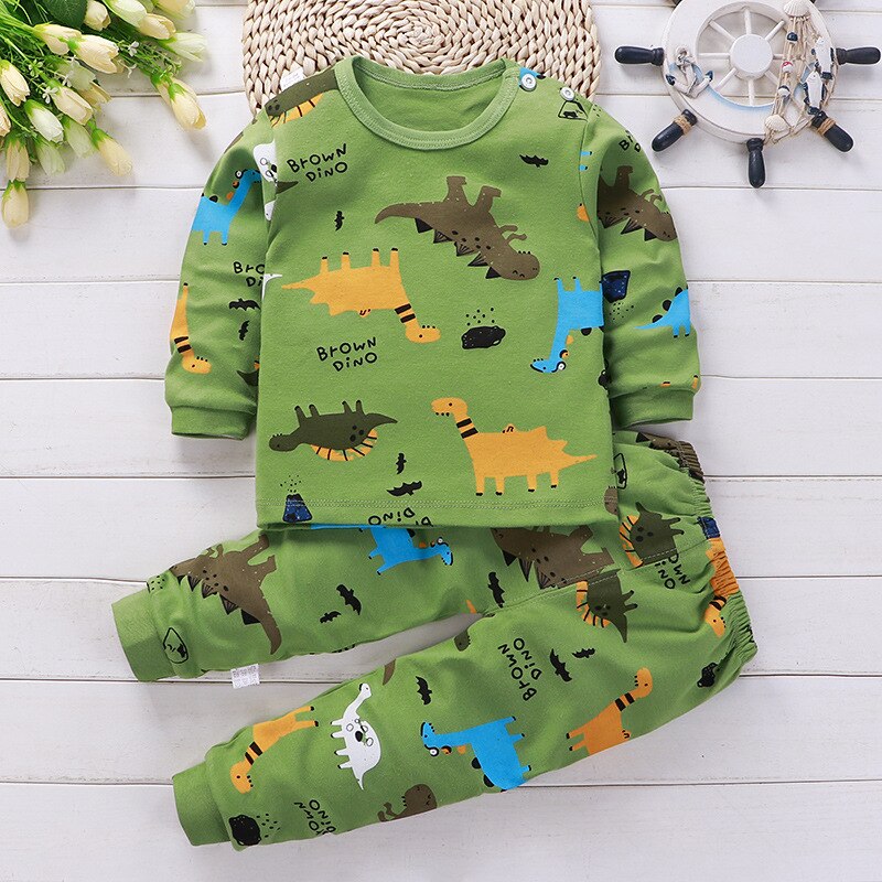 Kids Baby Unisex Underwear Outfits Children Cute Pajamas Suits Children Sleeping Clothing Cotton Toddler Sleepwear: P37