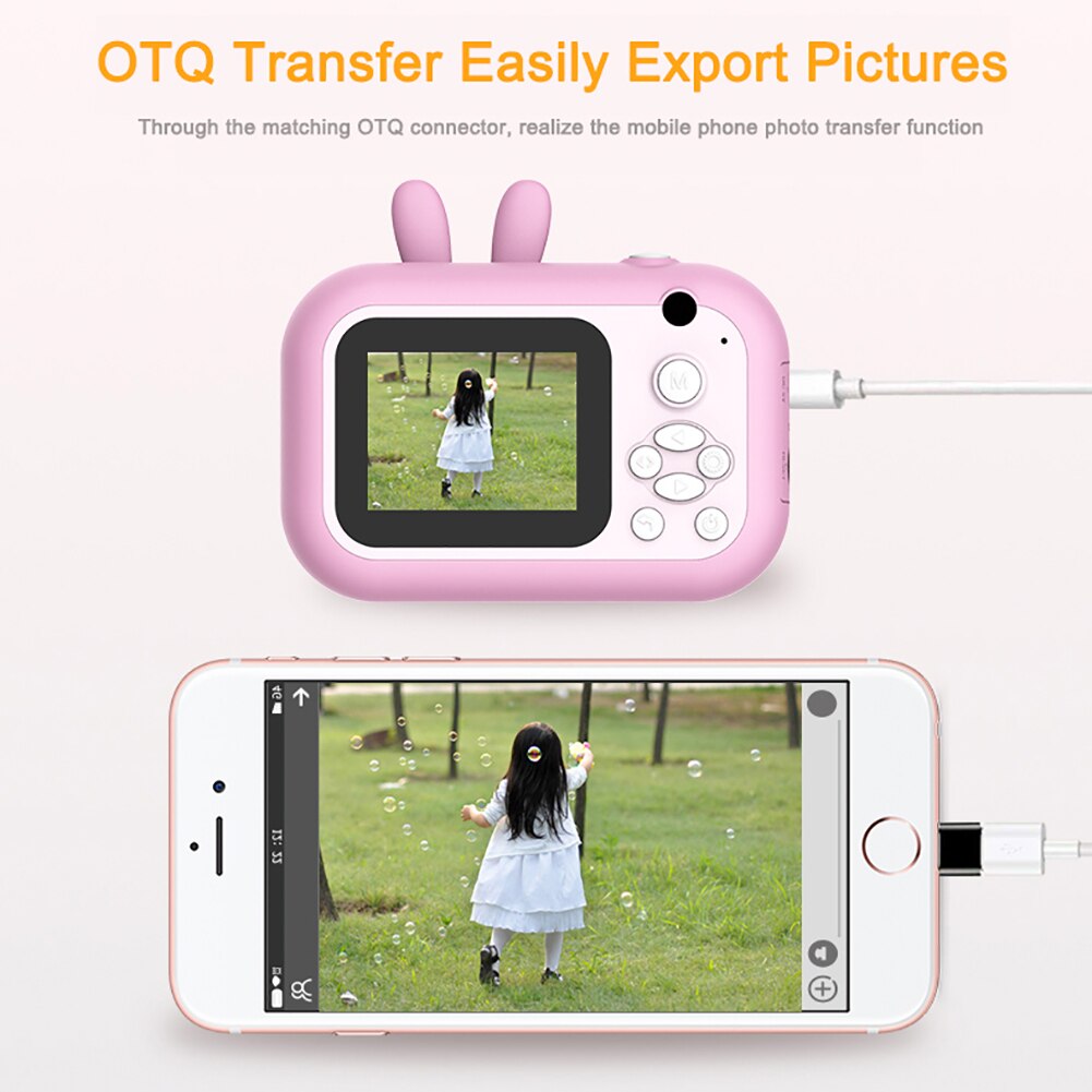 Children Camera Digital Print Camera Cute Baby Camera Video Camcorder 2.4 inch Photography Camera with 3 Rolls Printing Papers