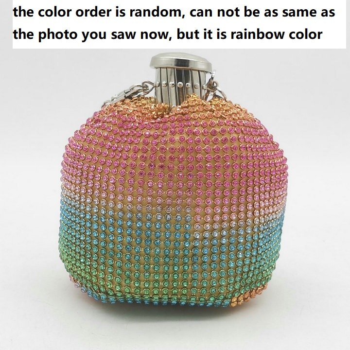 Boutique De Fgg Rainbow Aluminium Vrouwen Mini Avond Clutch Portemonnees En Handtassen Dames Mode Cocktail Party Portemonnee: MULTI