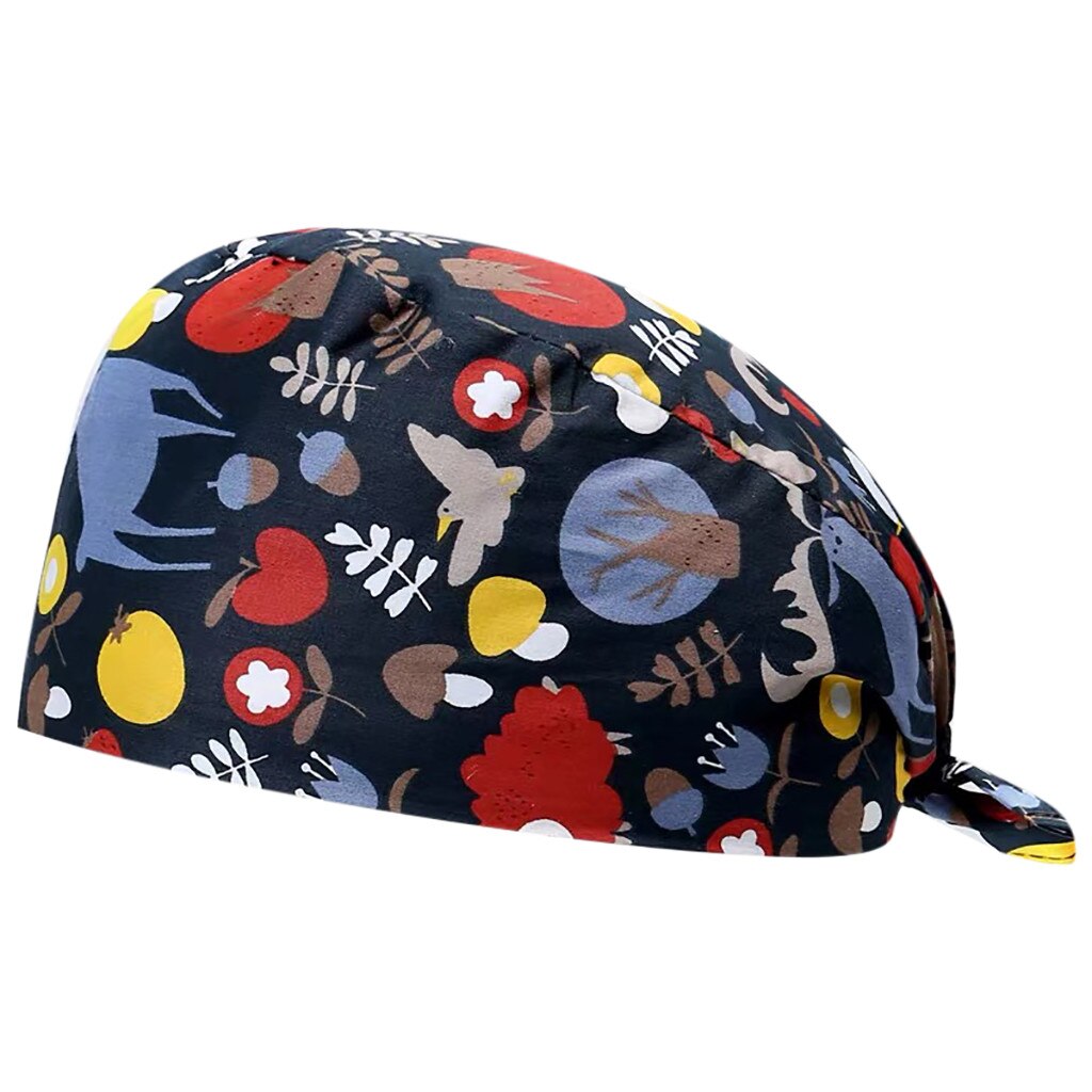 Gorro de trabajo con estampado de botones para enfermera, gorro de trabajo informal Unisex, accesorios para enfermeras: Beige