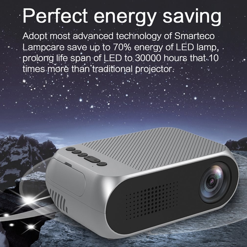 YG320 Mini proyector Full HD 1080P 3D Multimedia LED de cine en casa de apoyo AV HDMI U-disco TF tarjeta proyector de vídeo