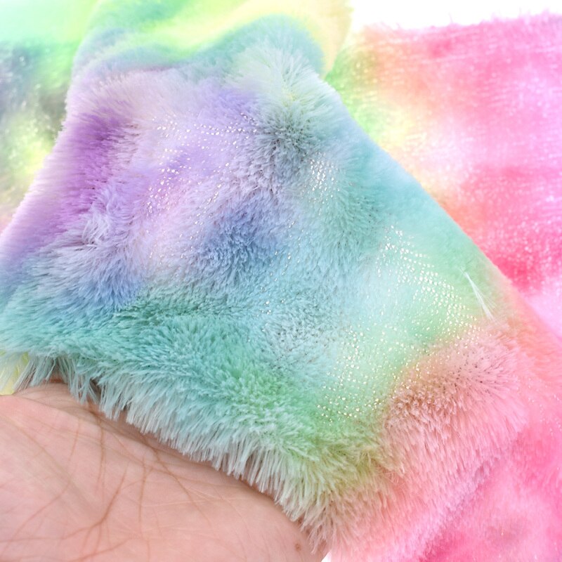 Regenboog Kleur A4 Faux Fur Massaal Stof Voor Handgemaakte Ambachtelijke Speelgoed Garment Tassen Quilten Doek Decor Accessoire