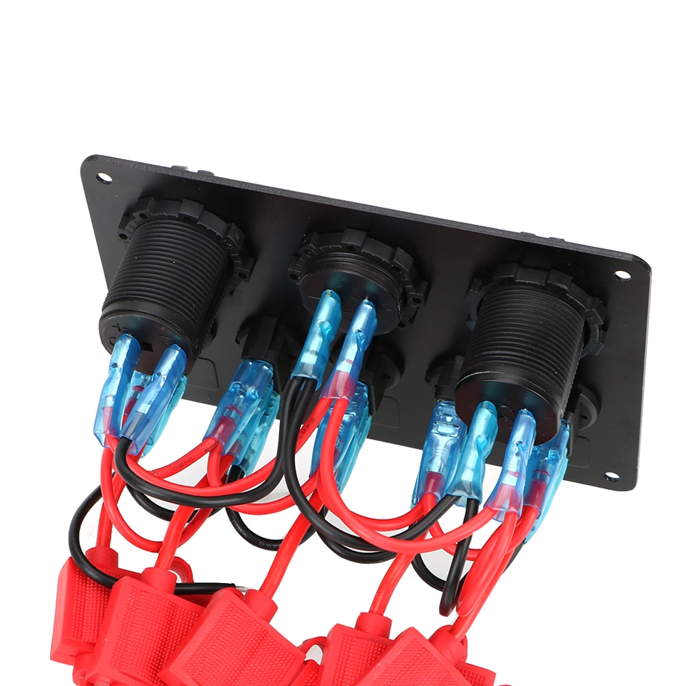 LEEPEE impermeable voltímetro Digital doble puerto USB 12V salida combinación coche marino Panel de interruptor basculante LED